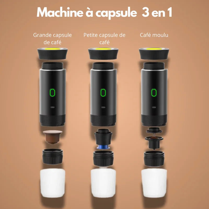 Machine à Café Portable 3-en-1 – Espresso Cappuccino & Latte