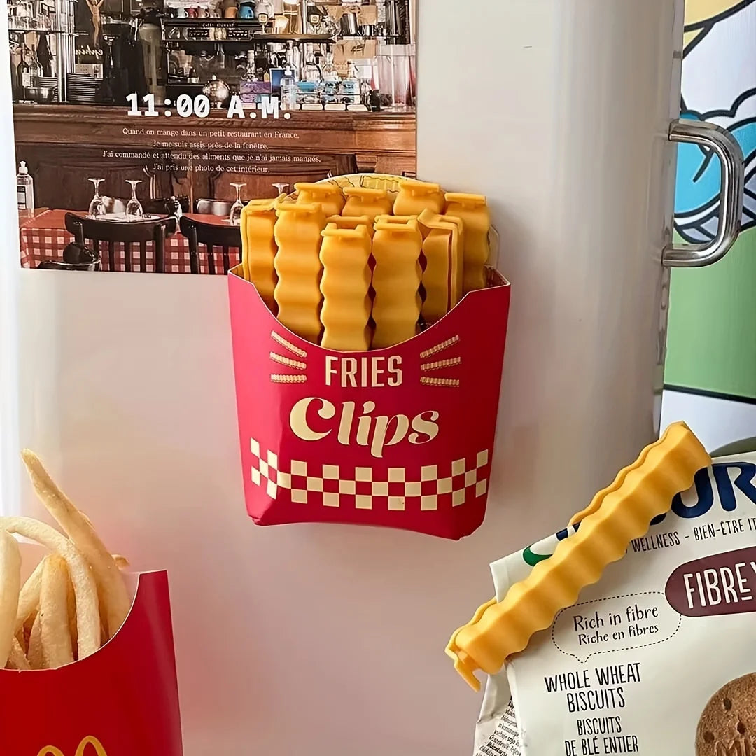 Lot de 12 Clips de Fermeture “Frites” – Scellez Vos Snacks avec Style et Fraîcheur