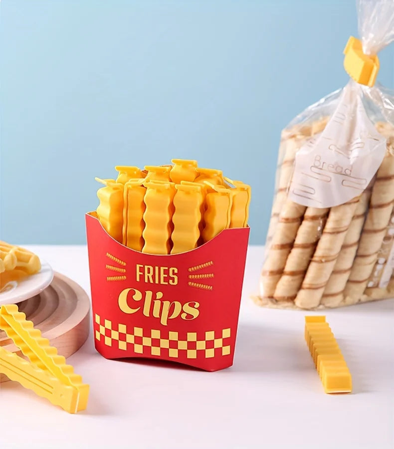 Lot de 12 Clips de Fermeture “Frites” – Scellez Vos Snacks avec Style et Fraîcheur