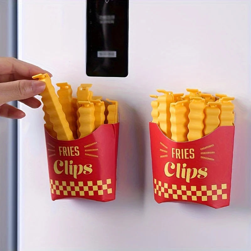 Lot de 12 Clips de Fermeture “Frites” – Scellez Vos Snacks avec Style et Fraîcheur
