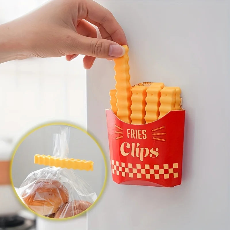 Lot de 12 Clips de Fermeture “Frites” – Scellez Vos Snacks avec Style et Fraîcheur